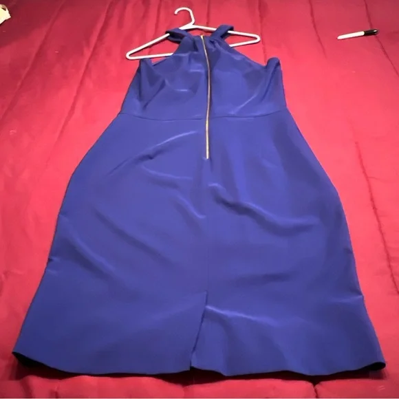 Just...Taylor Blue Sleeveless Halter Cocktail Dress - Picture 3 of 4